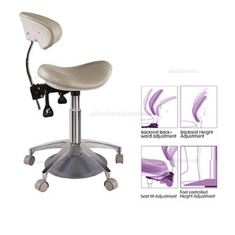 Dental Saddle Stool Dental Assistant Saddle Chair QY-D-MA1-FU-G With Adjustable Back